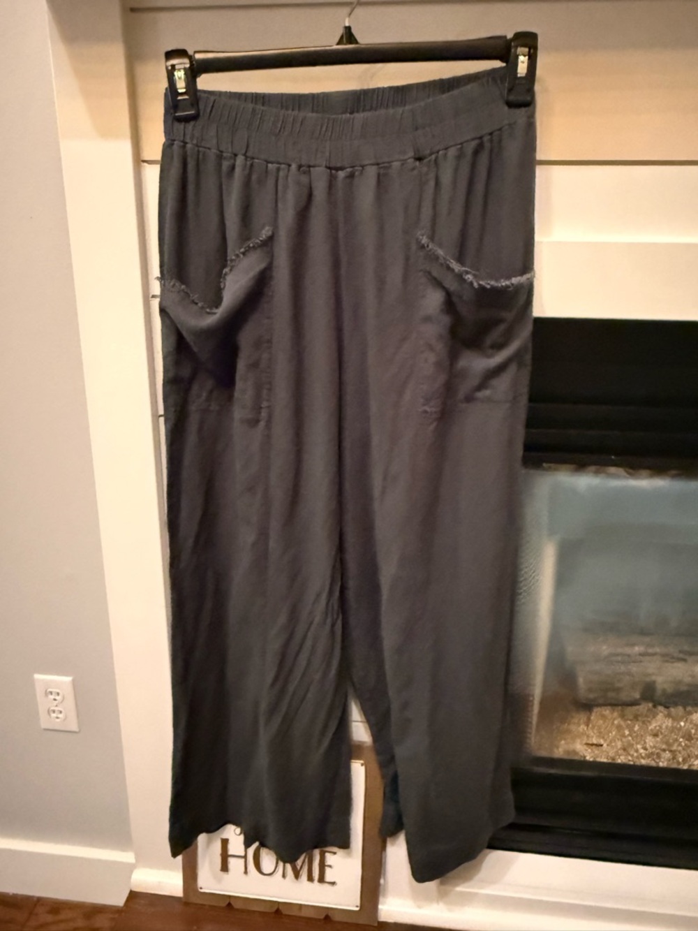 Umgee women’s Large Relaxed Wide-Leg Pants in Dark Olive green Large